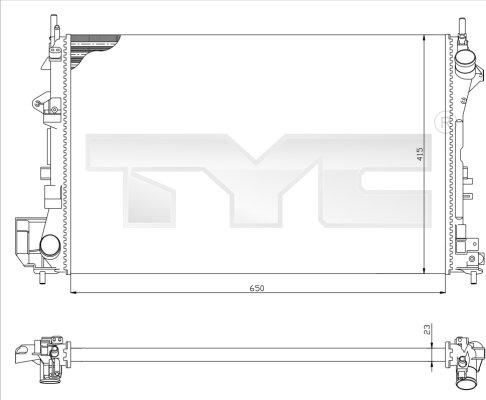 TYC 725-0009 - Radiators, Motora dzesēšanas sistēma autodraugiem.lv