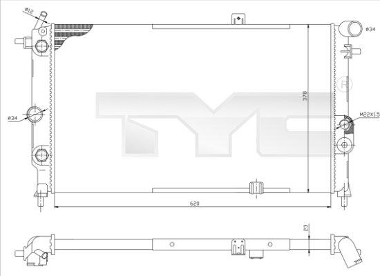 TYC 725-0001-R - Radiators, Motora dzesēšanas sistēma autodraugiem.lv