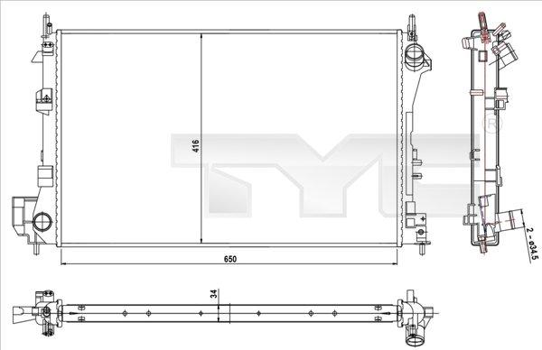 TYC 725-0010-R - Radiators, Motora dzesēšanas sistēma autodraugiem.lv