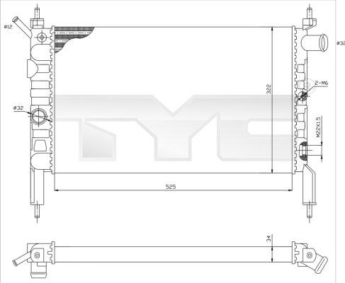 TYC 725-0018 - Radiators, Motora dzesēšanas sistēma autodraugiem.lv