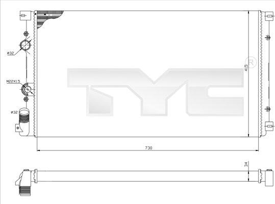 TYC 725-0030 - Radiators, Motora dzesēšanas sistēma autodraugiem.lv