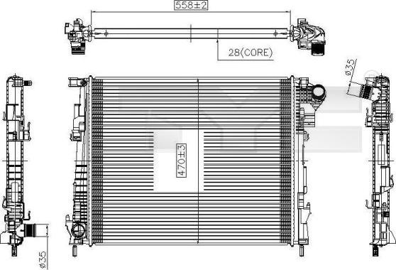 TYC 725-0032 - Radiators, Motora dzesēšanas sistēma autodraugiem.lv