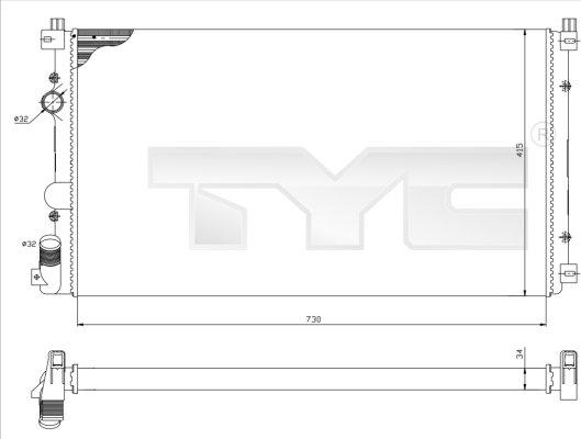 TYC 725-0029 - Radiators, Motora dzesēšanas sistēma autodraugiem.lv