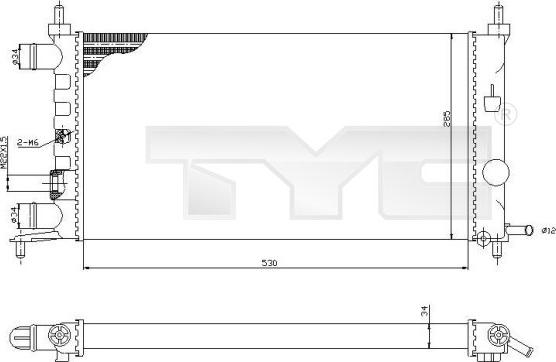 TYC 725-0025-R - Radiators, Motora dzesēšanas sistēma autodraugiem.lv