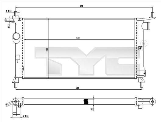 TYC 725-0020 - Radiators, Motora dzesēšanas sistēma autodraugiem.lv