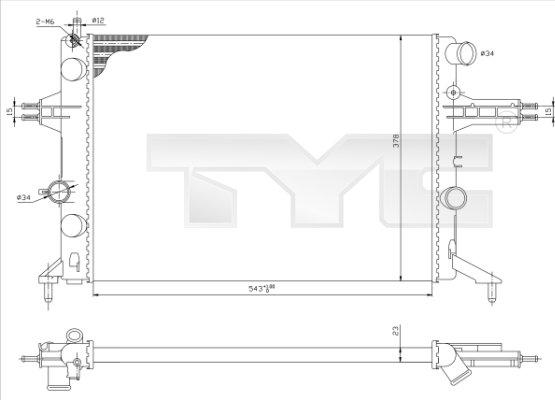 TYC 725-0021 - Radiators, Motora dzesēšanas sistēma autodraugiem.lv