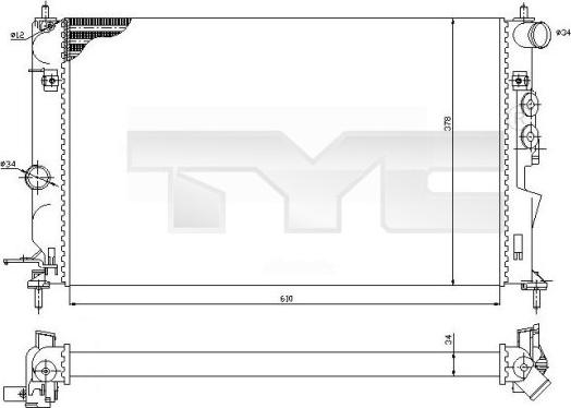 TYC 725-0027-R - Radiators, Motora dzesēšanas sistēma autodraugiem.lv