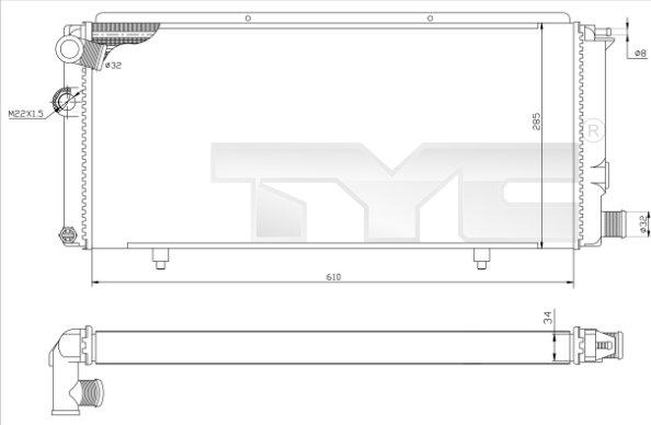 TYC 726-0014-R - Radiators, Motora dzesēšanas sistēma autodraugiem.lv