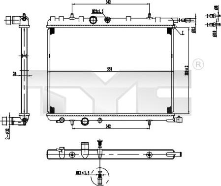 TYC 726-0016 - Radiators, Motora dzesēšanas sistēma autodraugiem.lv