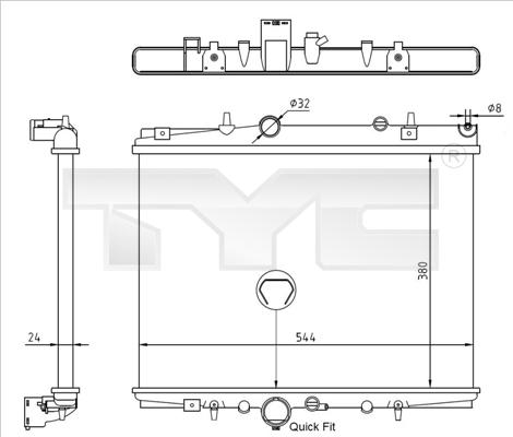 TYC 726-0018-R - Radiators, Motora dzesēšanas sistēma autodraugiem.lv