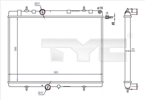 TYC 726-0020-R - Radiators, Motora dzesēšanas sistēma autodraugiem.lv