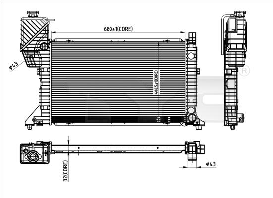 TYC 721-0007 - Radiators, Motora dzesēšanas sistēma autodraugiem.lv