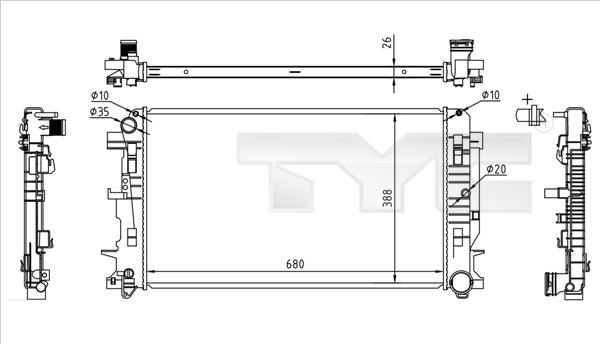 TYC 721-0014 - Radiators, Motora dzesēšanas sistēma autodraugiem.lv