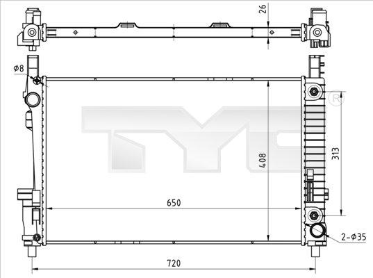 TYC 721-0020 - Radiators, Motora dzesēšanas sistēma autodraugiem.lv