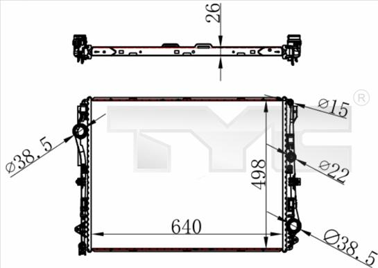 TYC 721-0022 - Radiators, Motora dzesēšanas sistēma autodraugiem.lv