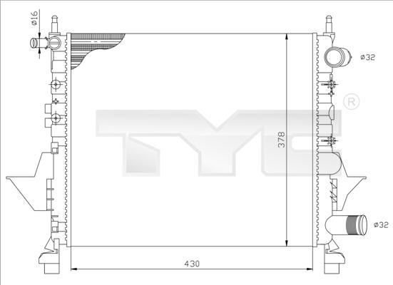 TYC 728-0041 - Radiators, Motora dzesēšanas sistēma autodraugiem.lv