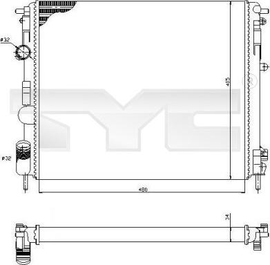 TYC 728-0053 - Radiators, Motora dzesēšanas sistēma autodraugiem.lv