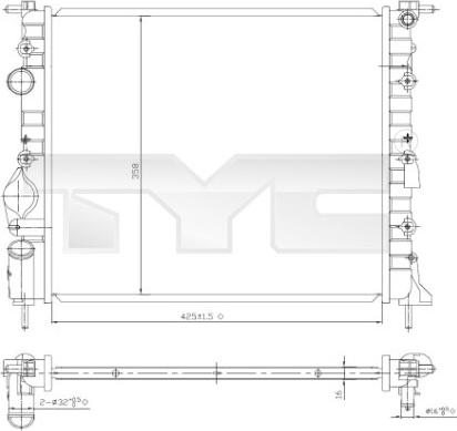 TYC 728-0052 - Radiators, Motora dzesēšanas sistēma autodraugiem.lv