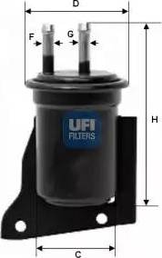 UFI 31.542.00 - Degvielas filtrs autodraugiem.lv