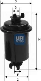 UFI 31.550.00 - Degvielas filtrs autodraugiem.lv