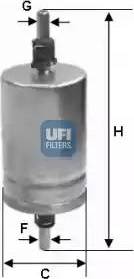 UFI 31.566.00 - Degvielas filtrs autodraugiem.lv
