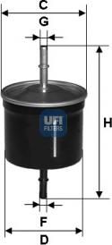 UFI 31.624.00 - Degvielas filtrs autodraugiem.lv