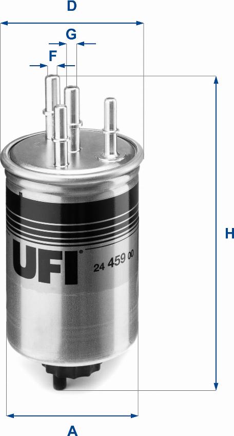 UFI 24.459.00 - Degvielas filtrs autodraugiem.lv