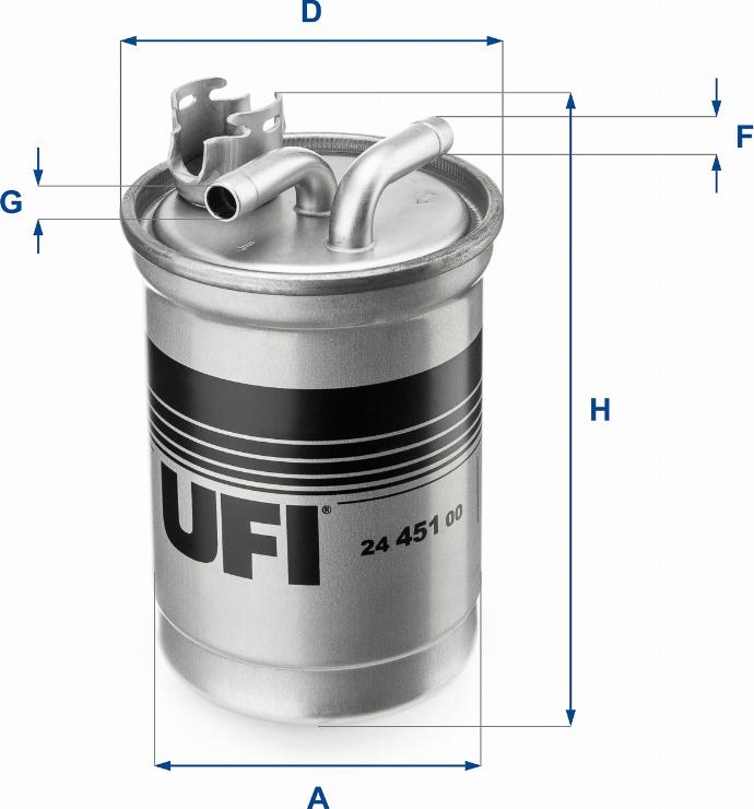 UFI 24.451.00 - Degvielas filtrs autodraugiem.lv