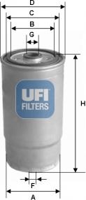 UFI 24.460.00 - Degvielas filtrs autodraugiem.lv