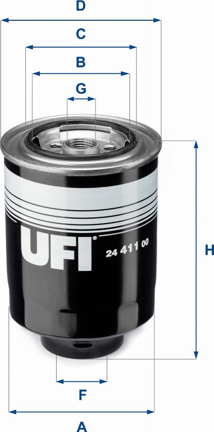UFI 24.411.00 - Degvielas filtrs autodraugiem.lv