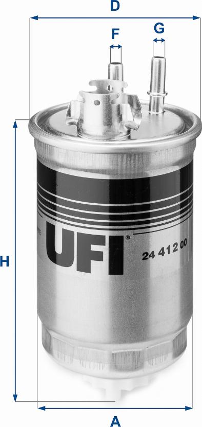 UFI 24.412.00 - Degvielas filtrs autodraugiem.lv