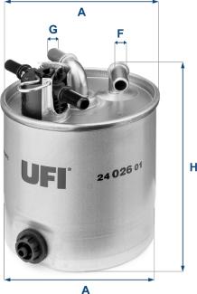 UFI 24.026.01 - Degvielas filtrs autodraugiem.lv