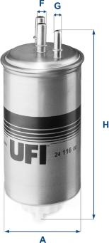 UFI 24.116.00 - Degvielas filtrs autodraugiem.lv