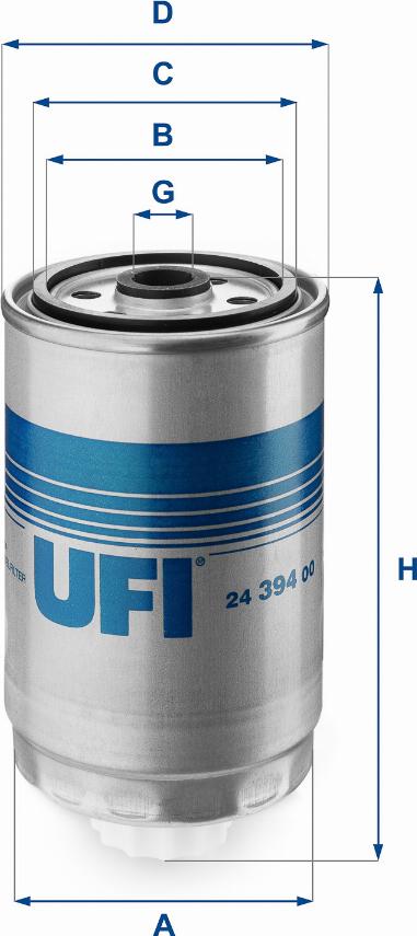 UFI 24.394.00 - Degvielas filtrs autodraugiem.lv