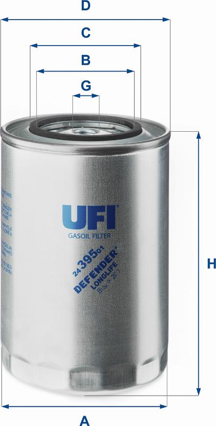 UFI 24.395.01 - Degvielas filtrs autodraugiem.lv
