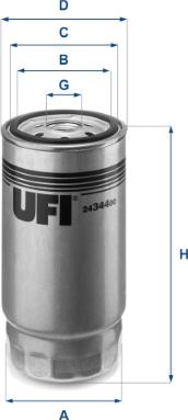 UFI 24.344.00 - Degvielas filtrs autodraugiem.lv