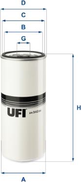 UFI 24.342.00 - Degvielas filtrs autodraugiem.lv
