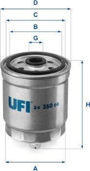 UFI 24.350.00 - Degvielas filtrs autodraugiem.lv