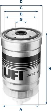 UFI 24.351.00 - Degvielas filtrs autodraugiem.lv