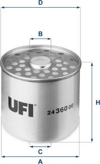 UFI 24.360.00 - Degvielas filtrs autodraugiem.lv