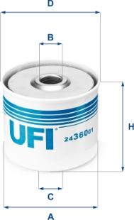 UFI 24.360.01 - Degvielas filtrs autodraugiem.lv