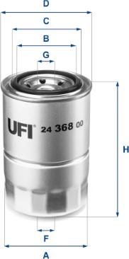 UFI 24.368.00 - Degvielas filtrs autodraugiem.lv