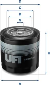 UFI 24.363.01 - Degvielas filtrs autodraugiem.lv