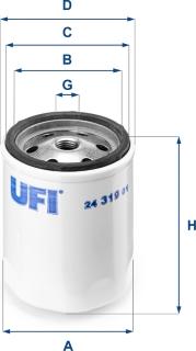 UFI 24.319.01 - Degvielas filtrs autodraugiem.lv