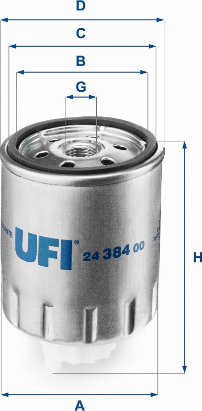 UFI 24.384.00 - Degvielas filtrs autodraugiem.lv