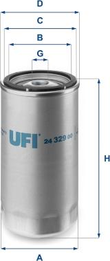 UFI 24.329.00 - Degvielas filtrs autodraugiem.lv