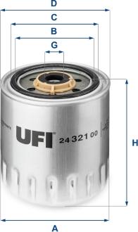 UFI 24.321.00 - Degvielas filtrs autodraugiem.lv