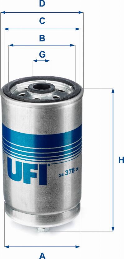UFI 24.378.00 - Degvielas filtrs autodraugiem.lv