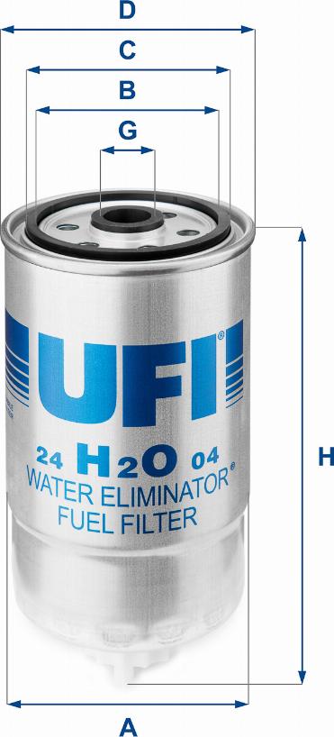 UFI 24.H2O.04 - Degvielas filtrs autodraugiem.lv
