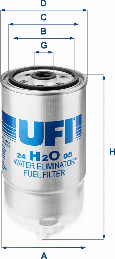 UFI 24.H2O.05 - Degvielas filtrs autodraugiem.lv